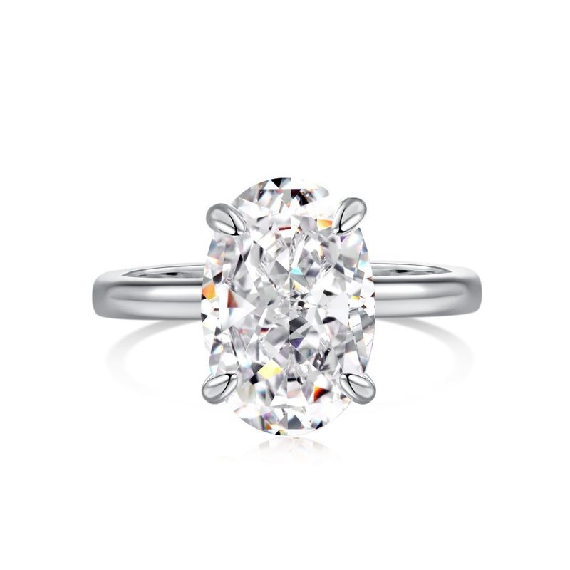 Nieuwe S puur zilver voor vrouwen, eenvoudige en elegante ovale ijsbloem geslepen kleurrijke zirkonia geboortesteenring_voghion.com