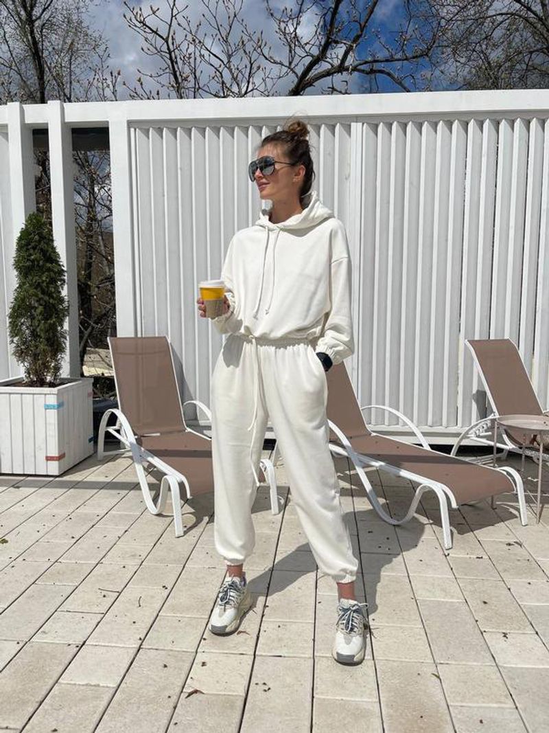 Tailleur-pantalon décontracté de couleur unie pour femmes_voghion.com
