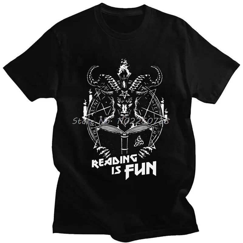 Baphome T Uomo Pre-ristretto Coon Saan Demon Shir Geeks Reading Is Fun Tee Top Tshir Shor Manica Casual T-shir_voghion.com