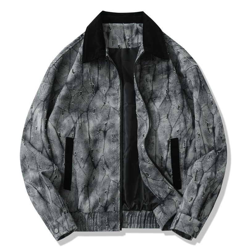 Giacca-camicia in cotone a quadri effetto consumato – Giacca grunge oversize vintage (M-XXL, blu grigio/bianco a quadri/caffè chiaro)_voghion.com