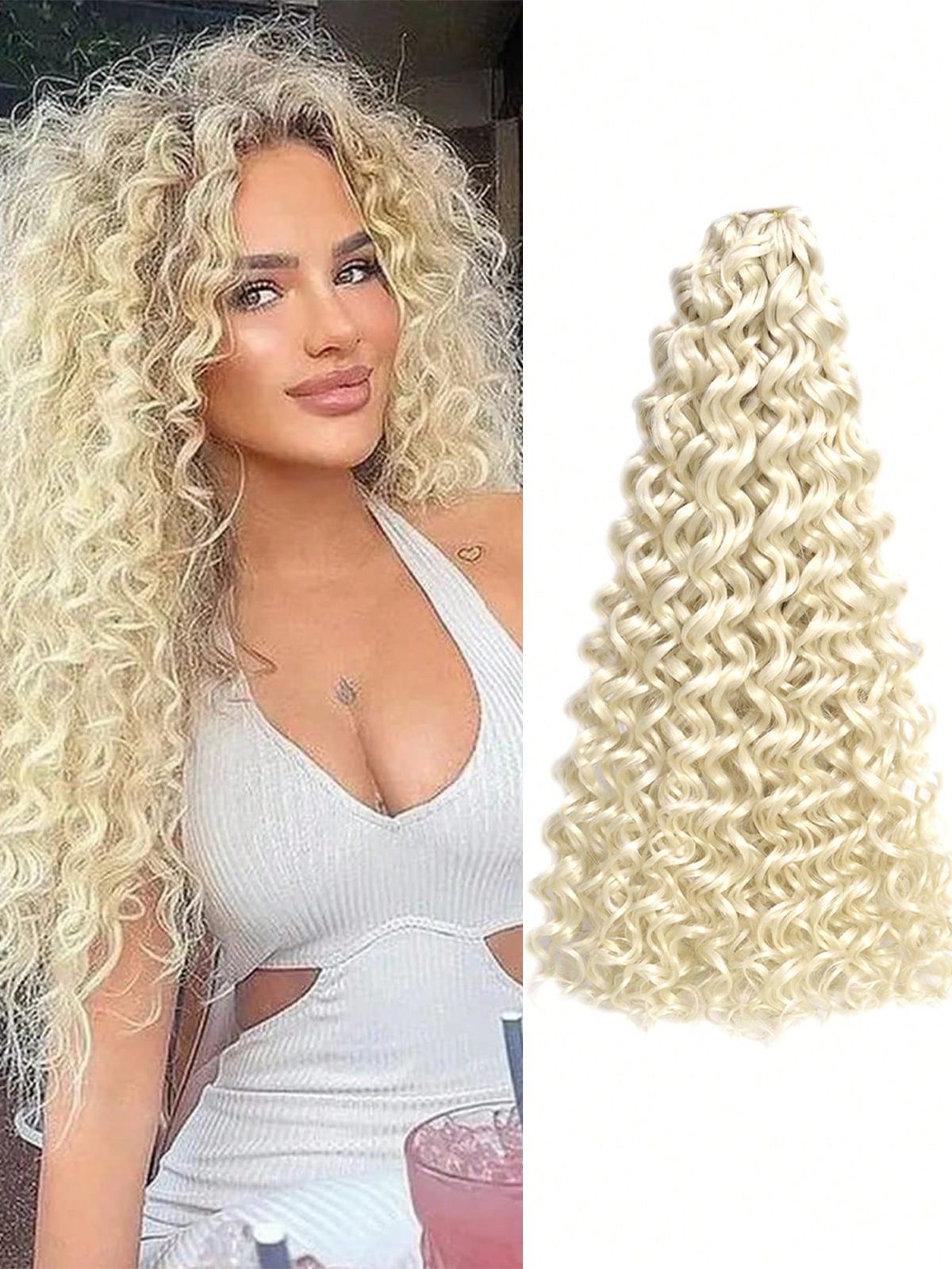 20 Inches Synthetic GoGo Curl Bohemian Braiding Extensions Afro Curly Deep Twist Crochet Water Wave Braid For African_voghion.com