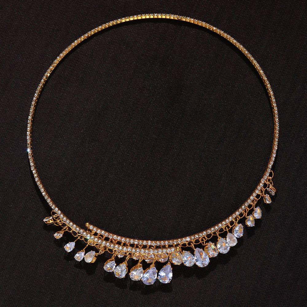 ζεστές πωλήσεις κοσμήματα all-match water drop μενταγιόν κολιέ κρυστάλλινο νερό drop κολιέ κρεμαστό γιακά κολιέ_voghion.com