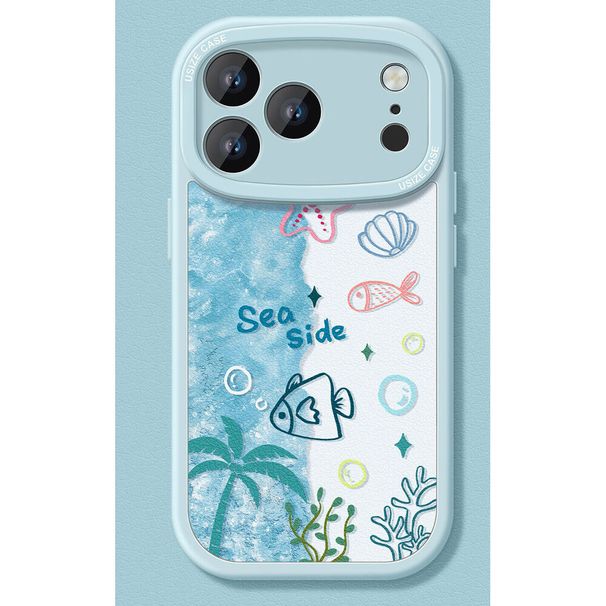 Coque de protection intégrale en silicone compatible avec Apple iPhone 17 Pro, résistante aux chocs, motif poisson sous-marin_voghion.com