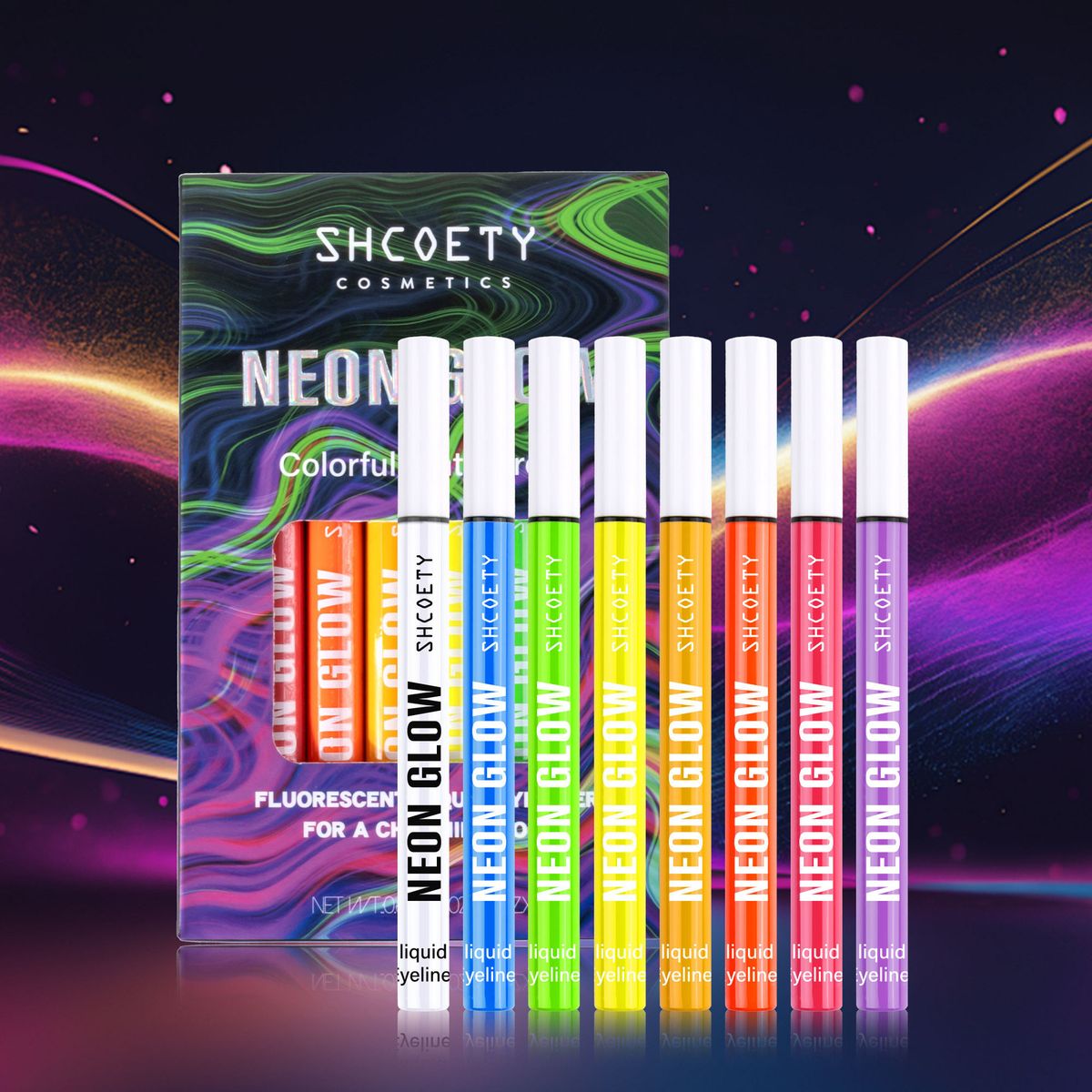 Eye Shadow & Liner Combination Color Fluorescent Eyeliner Set Matte Luminous Eyeliner Liquid Painting Face Color Waterproof And Sweat Proof_voghion.com