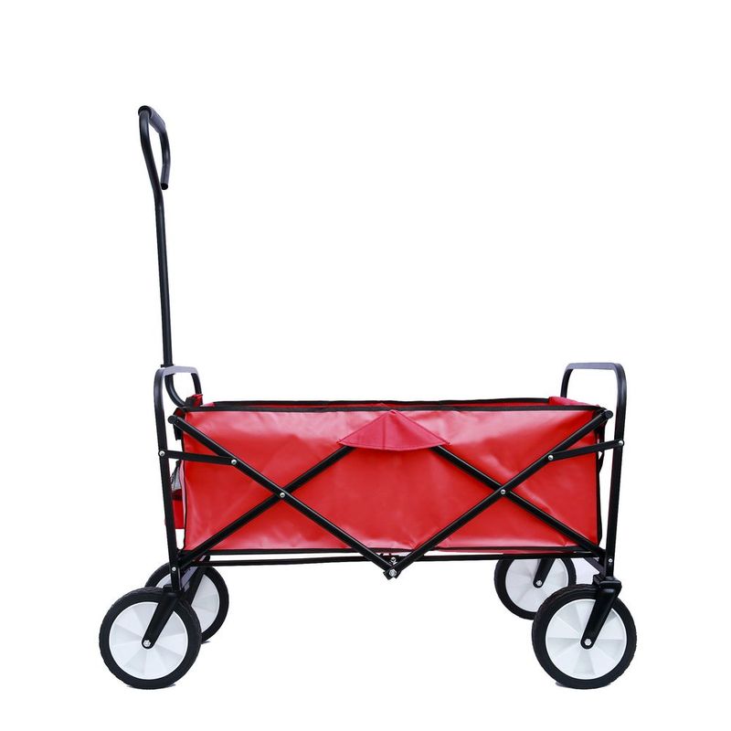 Outdoor Folding Wagon Garden ; Large Capacity Folding Wagon Garden Shopping Beach Cart ; Heavy Duty Foldable Cart; For Outdoor Activities; Beache_voghion.com