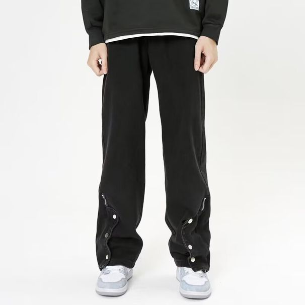 Erkekler İçin Premium Düz Paça Pantolon - Esnek Kumaş ve Geniş Paça Uzunluğuna Sahip, Özel Dikim Yüksek Bel Pantolon (S-3XL, Slim Fit, Her Mevsime Uygun)_voghion.com