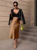Women's Clothing Satin Slim Skirt Satin Solid Color Medium Length Hip Fishtail Skirt_voghion.com