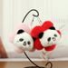 Panda Adorable Colorful Plush Keychain Accessory With Cute Flower Design For Bags_voghion.com