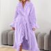 Château-Inspired Oversized Velvet Bathrobe - Oeko-Tex® Class I Certified, Recycled Polyester, Perfect For Spa Days & Historical Home Décor_voghion.com