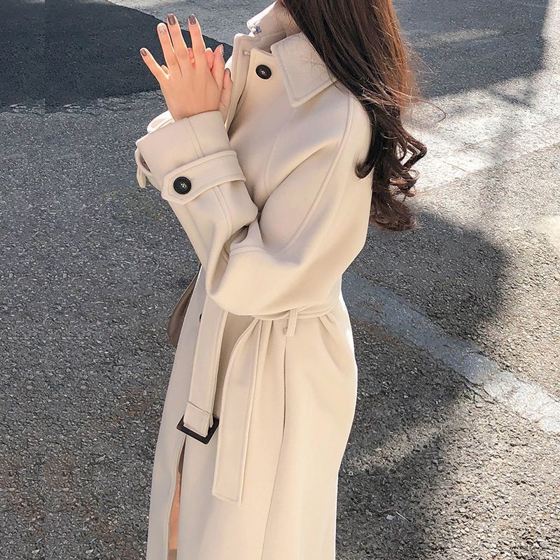 Cappotto di lana invernale da donna in stile coreano, di media lunghezza, ampio e sottile, per le donne, cappotto di lana autunnale_voghion.com