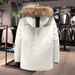 Korean Running Down jacket Men's Mid length Thickened Warm Couple Style Same Coat Trend for Men and Women_voghion.com