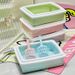 Semi-Enclosed Toilet Square Tray With Scoop Pet Store Cat Litter Box_voghion.com