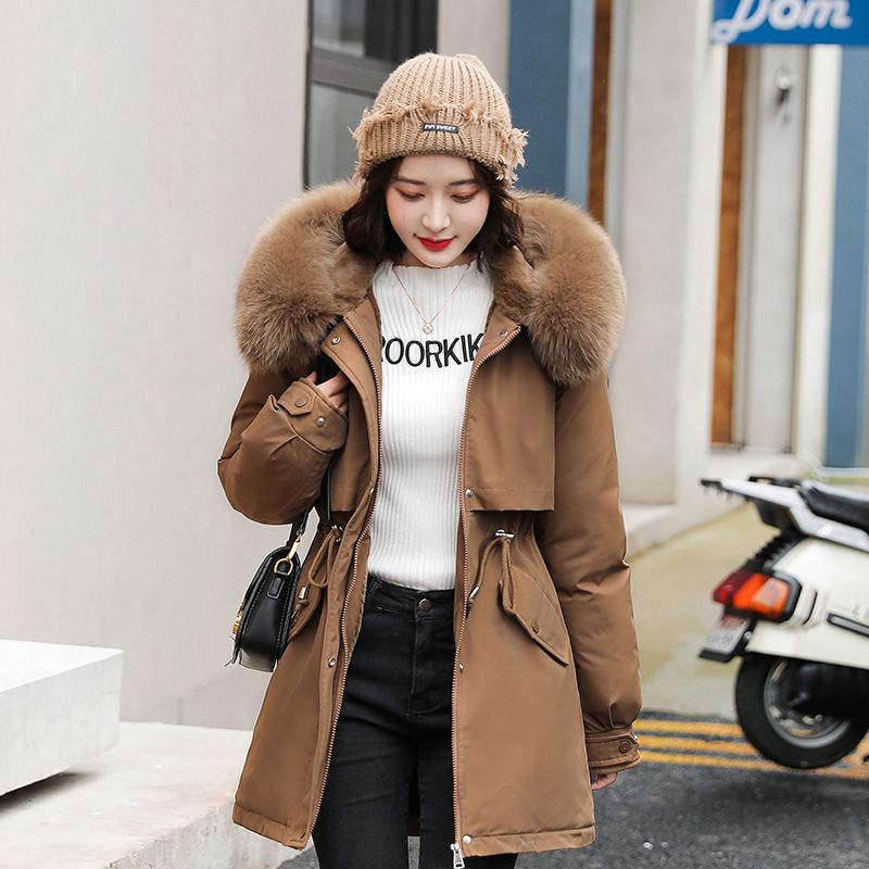 Women's winter fur collar fashion padded cotton-padded jacket_voghion.com
