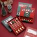 Christmas doll fork and spoon set, stainless steel coffee spoon cartoon spoon gift box with Christmas tableware._voghion.com