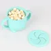 Kids Cup Silicone Food Storage Box Solid Color Baby Sippy Cup Portable Children Snacks Container with Lid Scale BPA Free 200ml_voghion.com