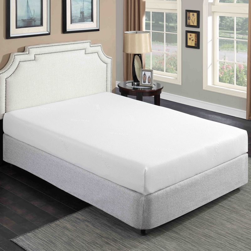 Plush 8 In. Medium Gel Memory Foam Mattress For Twin XL Size Bed In A Box With Breathable White Aloe Vera Cover_voghion.com