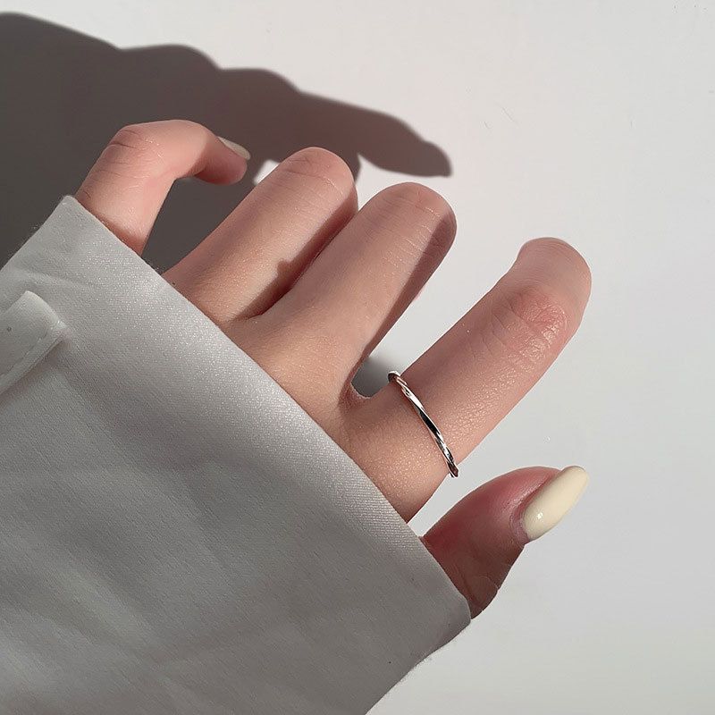 Sterling Silver Open Plain Ring, High Sense, Female Fashion, Personalized, Light Luxury, and Unique Design. The Index_voghion.com