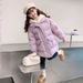 Piumino invernale per bambine – Modello a due strati con fodera in pile (età 8+, 140-170 cm, viola/rosa)_voghion.com