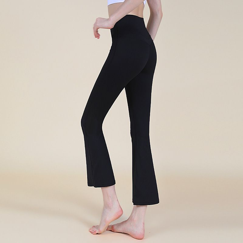 New Slimming Flared Yoga High Waist Hip Lift Wide Leg For Outdoor Fitness Pilates Body Shaping Bell Bottom Pants_voghion.com