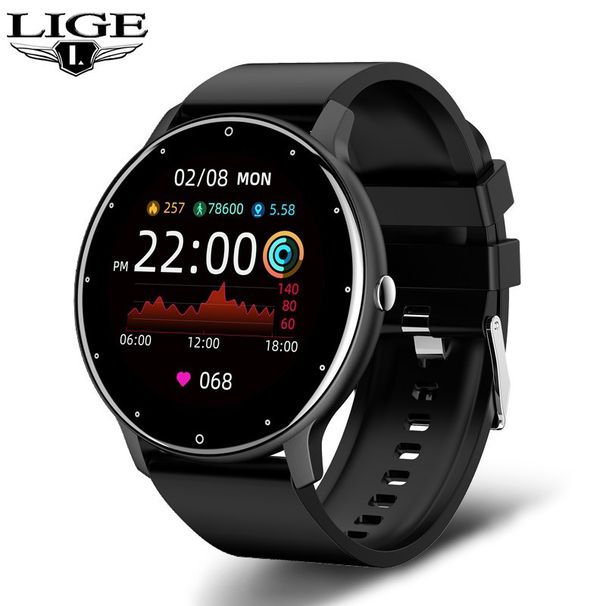 Orologio intelligente Bluetooth cross-border LIGE con schermo touch screen a cerchio completo, monitor della salute, pressione sanguigna, prevenzione di esercizi multipli_voghion.com