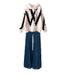 Women's Clothing Autumn and winter stylish and age reducing outfit for women new design knitted hooded top denim wide leg pants two piece suit_voghion.com