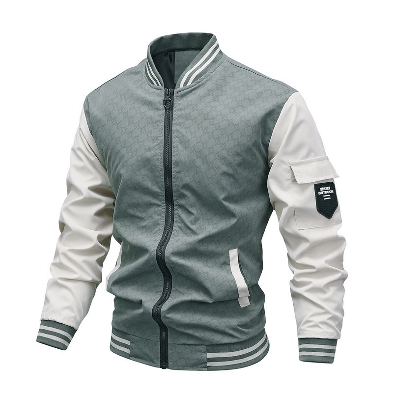 Jacke Herren Herbst Winter neuer Stil und einfache Stehkragen Baseball Top Jacke modischer Trend lässig_voghion.com