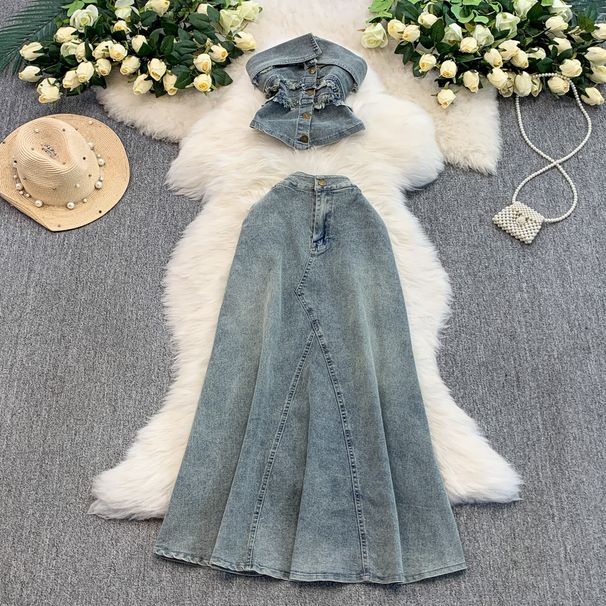 Dameskleding Top met één schouder, vest voor dames, ontwerp met kwastje in de taille, toppak met hoge taille, rok_voghion.com