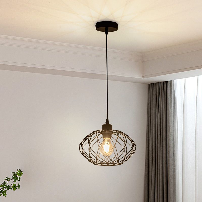Hängelampe Industrial Schwarz Pendelleuchte - Hängeleuchte Metall Vintage E27 Pendellampe Retro Esszimmer Lampe Küche Hängend Wohnzimmer Flur_voghion.com