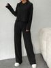 Abbigliamento da donna, completo casual a maniche lunghe in maglia, felpa con cappuccio da donna, pantaloni larghi, set da due pezzi_voghion.com