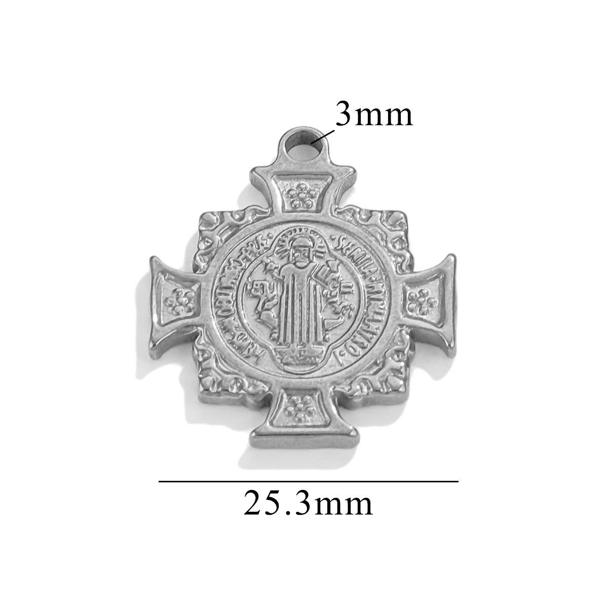 Portachiavi in acciaio al titanio con ciondolo a forma di croce, regina e giudice, con design personalizzato in acciaio inossidabile_voghion.com