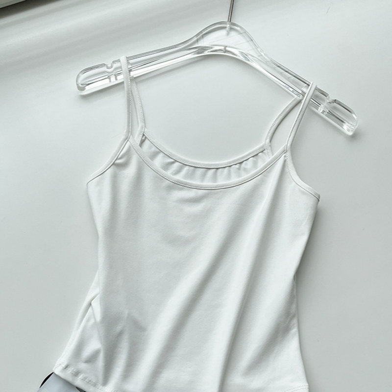 Nouveau haut moulant noir et blanc de style basique, couleur unie, pouvant être utilisé comme vêtement de fitness, haut moulant et élastique pour femme 3218_voghion.com