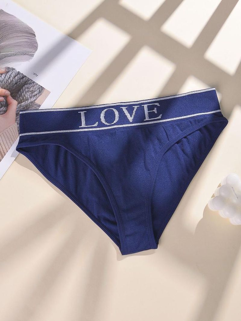 & Sleepwears Fashion Letters LOVE High Elastic Comfortable Women's Mid Waist Briefs Underwear Sexy Seamless_voghion.com