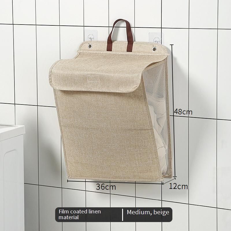 Foldable Laundry Hamper With Lid - Large Capacity Wall-Mounted Clothes Storage Basket_voghion.com