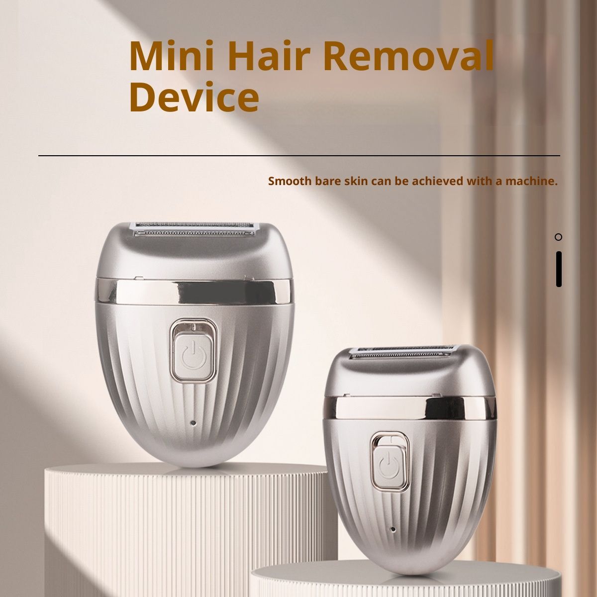 Mini tagliacapelli elettrico – Rasoio ricaricabile USB indolore per corpo, viso e zona bikini, ABS impermeabile con lame staccabili (rosa/bianco)_voghion.com