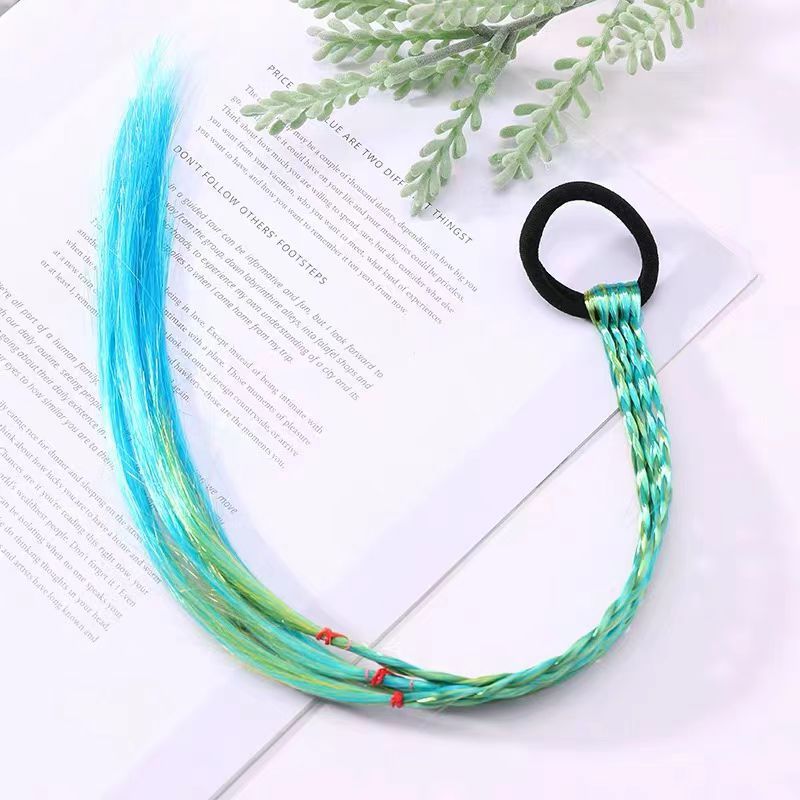 Çocuk Peruk Başlığı Kızlar Küçük Kız Saç Örgüsü Prenses Bebek Rengi Örgülü Saç Halat Bağlı Saç Modeli_voghion.com