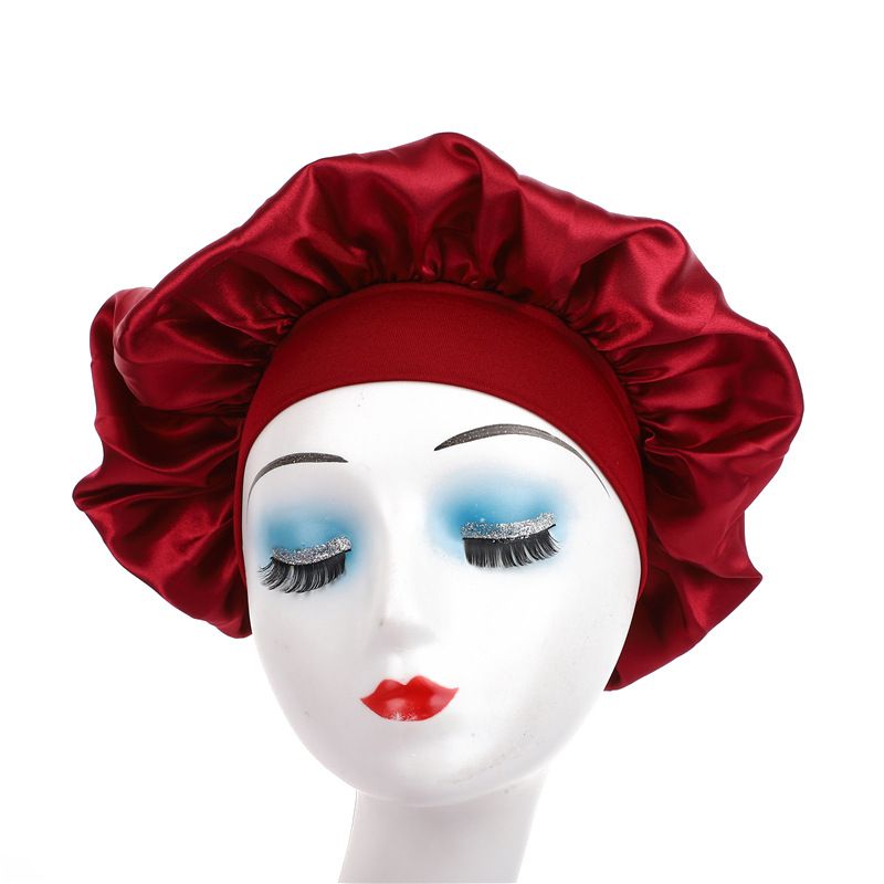 Cappello da doccia con fascia elastica per la cura dei capelli, berretto da notte in raso per allattamento femminile, berretto da confinamento_voghion.com