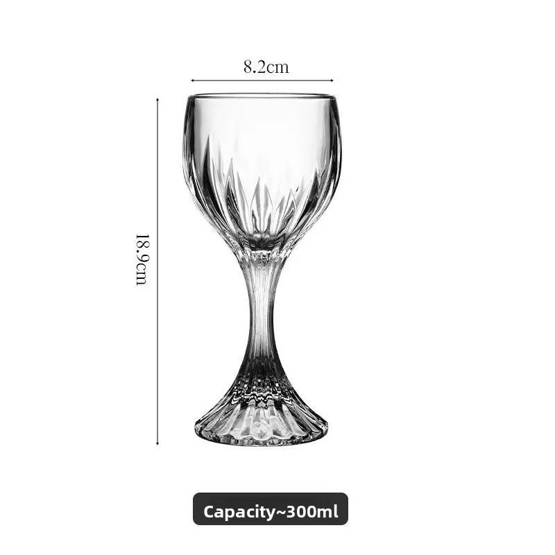 High-End Luxury Glass Goblet Red Wine Embossed European Style Cocktail Champagne Juice Cup_voghion.com