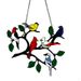 In stock alloy double-sided oil dripping four birds pendant color art alloy bird pendant window decoration_voghion.com