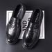 TerraStride Business Genuine Casual Spring New Slip-On Black Leather Shoes Commuter Men's Loafers_voghion.com