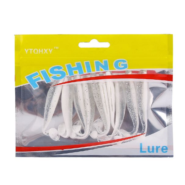 Δόλωμα ψαρέματος με λεία επιφάνεια και εκρηκτική επιφάνεια, δύο χρώματα, T-ουρά, 3D, μαλακό δόλωμα ψαριού-ματιού, κατσαρίδα, λαβράκι, δόλωμα ψαρέματος γλυκού νερού, 10 ανά σακούλα_voghion.com