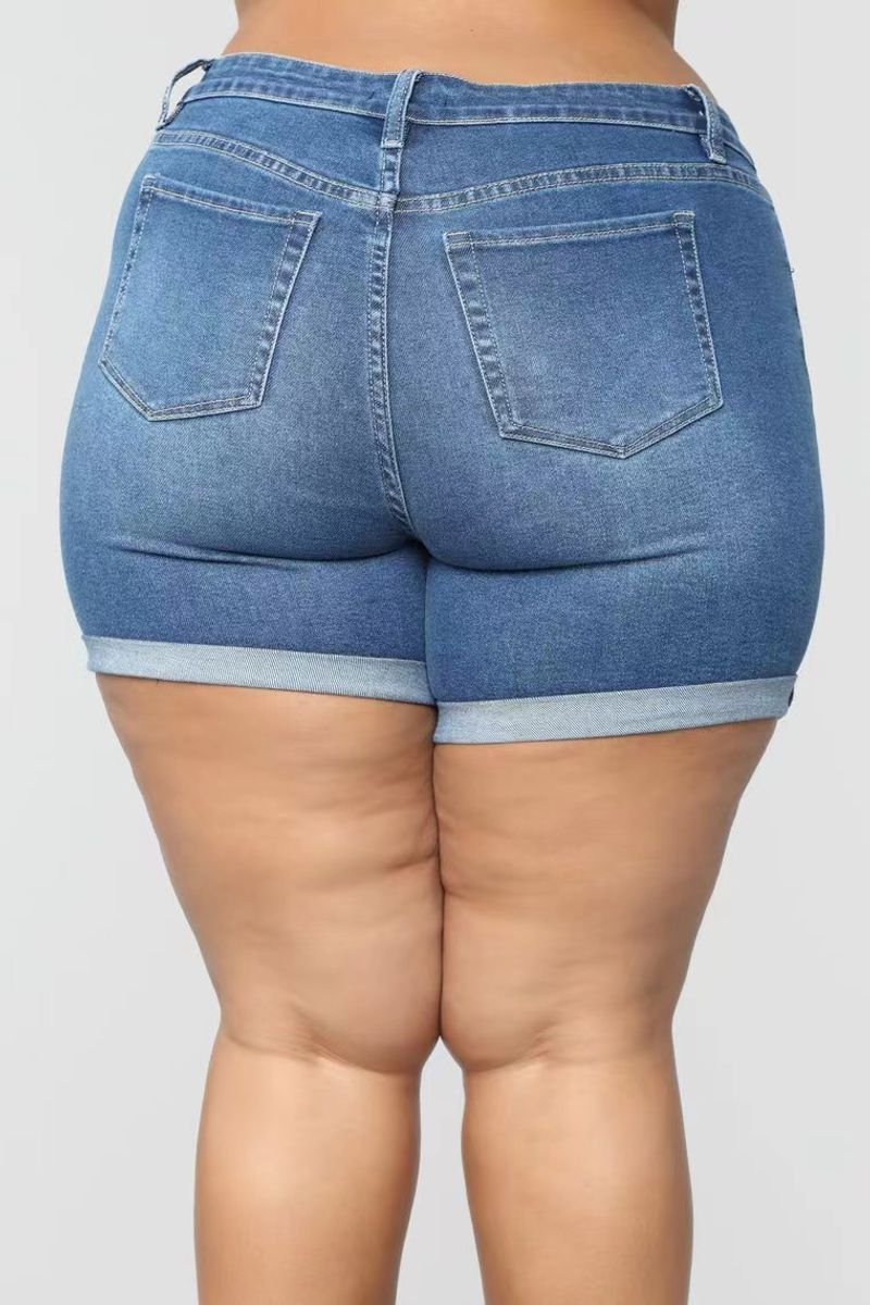 Women's Clothing Fashion Four Sided Stretch Knitted Denim Loose Comfortable Stretch Jeans Comfortable Fabric Same Style Short_voghion.com