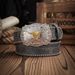 HOT Western Cowboy PU Leather Belt - Men Waist Strap Bull Decoration Floral Engraved for Jeans_voghion.com