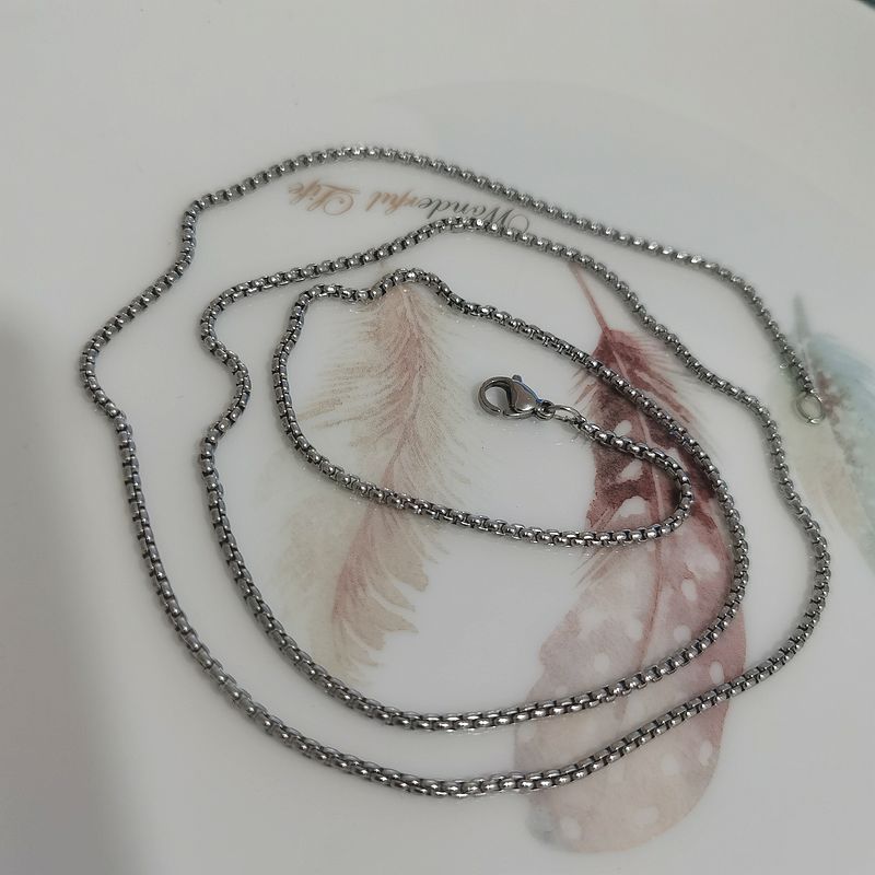 Titanium Steel Necklace Without Pendant Plain Korean Style Personality Trendy Men's Versatile Snake Bone Hip Hop Chain_voghion.com