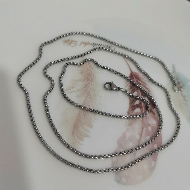 Titanium Steel Necklace Without Pendant Plain Korean Style Personality Trendy Men's Versatile Snake Bone Hip Hop Chain_voghion.com