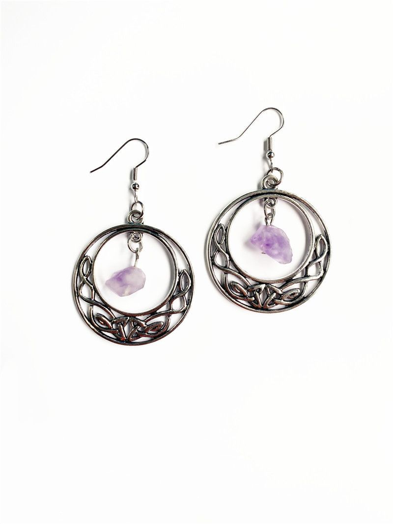 Orecchini con nodo celtico orecchini in cristallo viola_voghion.com