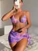 Women's Clothing Split Three Piece Skirt Style Tie Dye Ins Style Fast Bikini Outfit_voghion.com