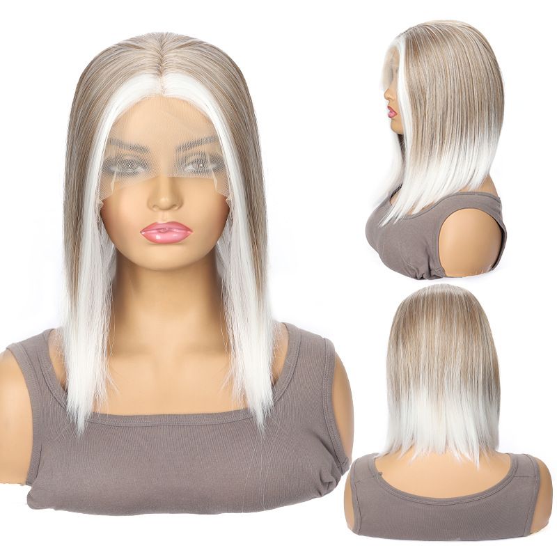 Synthetische Clip-in neue Perücke 13 * 4 * 1T Front Lace synthetische Faser Kopfbedeckung Mode Perücke_voghion.com