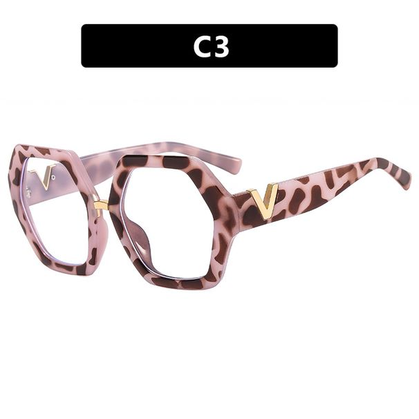 Women's Eyeglasses V Leg Polygonal Flat Glasses Anti Blue Light New Glasses Frame Trend Irregular Decorative Glasses Frame_voghion.com