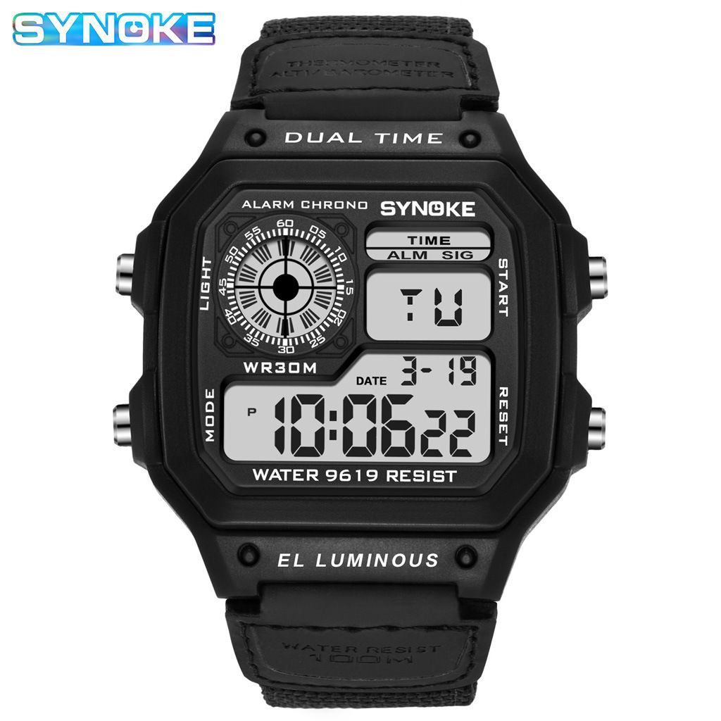Men's Watches Nylon Canvas Men's Thin Square Classic Student Watches With Retro Electronic Watches Luminous Waterproof Movement._voghion.com