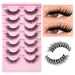 Nya 8D Effect Lash sju par naturliga smala långa lösögonfransar i flera nivåer_voghion.com